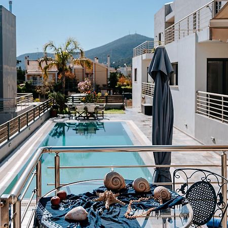 Villa The Palm, Beach & Airport Closeby - Pool Pórto Ráfti 외부 사진