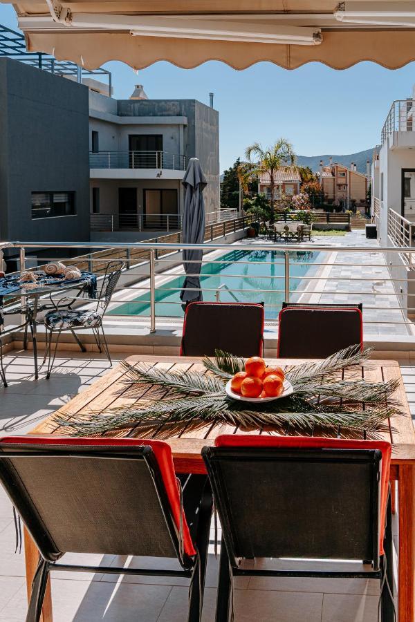 Villa The Palm, Beach & Airport Closeby - Pool Pórto Ráfti 외부 사진